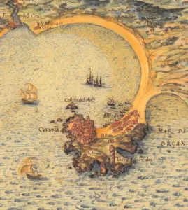 Mapa de Teixeira, 1634. Cedido polo Departamento de Proxectos Arquitectónicos e Urbanismo da UDC.
