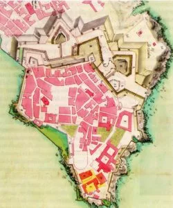 Mapa de Martin Zermeño, cedido polo Departamento de Proxectos Arquitectónicos e Urbanismo da UDC.